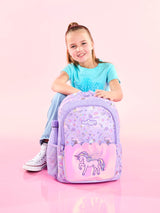✨ Smiggle Fun Fair Classic Backpack - Unicorn Applique, 17.8L, Pearlescent Finish & Glitter Details 🎠