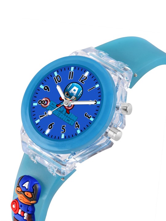 Unisex Kids Analogue Multi Function Watch Blue Captain America