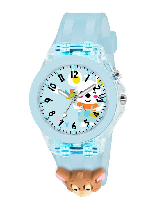 Printed Dial & Straps Scratch Resistant Analogue Watch LED Mouse