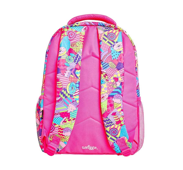 🍦 Smiggle Far Away Backpack - Ice-Cream Print for Kids, 17.8L, Pink, 3Y+ 🎒