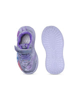 Kids LED Velcro PU Sneakers – Purple with Velcro Fastening