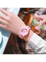 Girls Printed Dial & Straps Analogue Watch Melody Pink