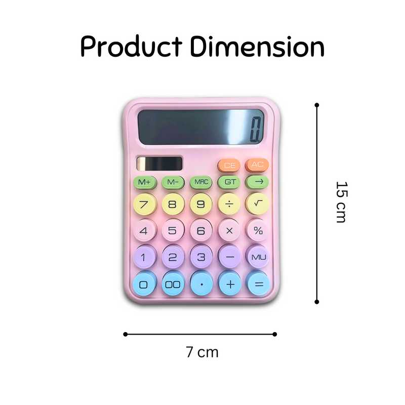 12-Digit Electronic Calculator – Large LCD Display & Big Round Buttons