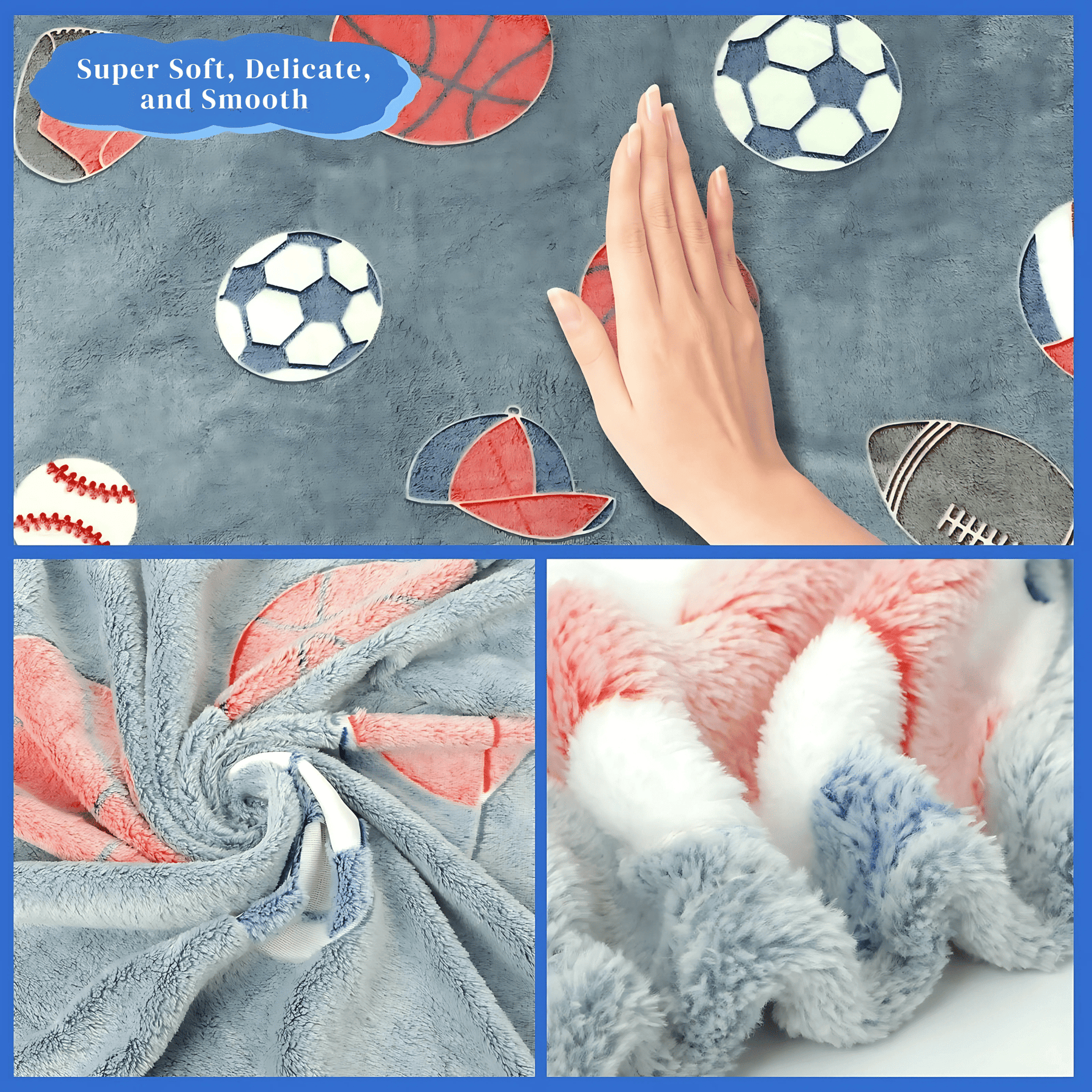 Glow in The Dark Blue Ball Blanket for Kids, Teenagers & Adults – Super Soft & Cozy, All Seasons Double Bed Blanket (200 x 230 cm, 78 x 90 Inches) blanket_381