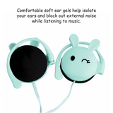 Cartoon Rabbit Earbuds Wired Headphones with Microphone – Cute & Functional for Kids