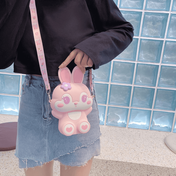 Cute Little Bunny Zipper Sling Bag for Girls - Perfect Gift for Kids