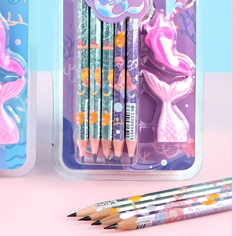 Space & Unicorn-Themed Stylish Pencils Stationery Kit for Kids - Pack of 2