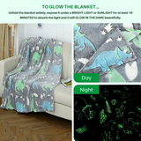 Glow in The Dark Dinosaur Blanket for Kids - Super Soft & Cozy Fleece, 100x150 cm, for Boys & Girls blanket_223