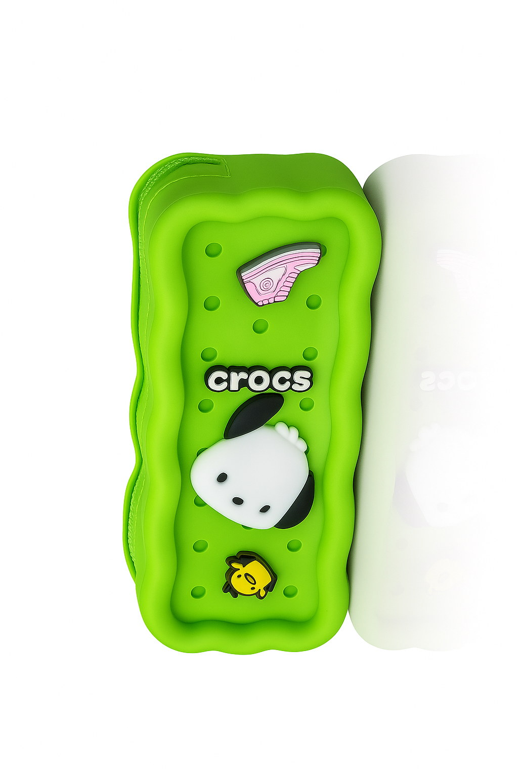 Crocs Colorful Silicone Pencil Case with Charms– Fun & Durable for Kids and Students