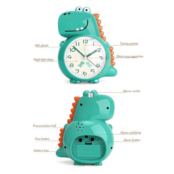 Cute Dinosaur Shaped Alarm Clock light with Portable Stand