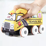 Baby RC Soft Sponge Remote Control School Bus Educational Steering Wheel Baby Cloth Car Toy With Light And Music