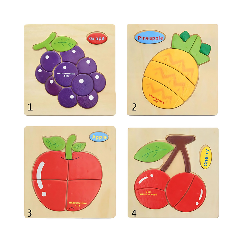 Cartoon Themed Wooden Puzzle Educational Toy For Pre-schooler