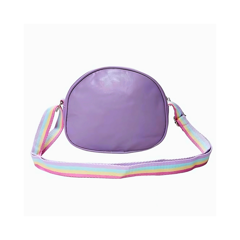 Holographic Rainbow Crossbody Bag with Sequins & Bow – Cute Shoulder Bag for Girls