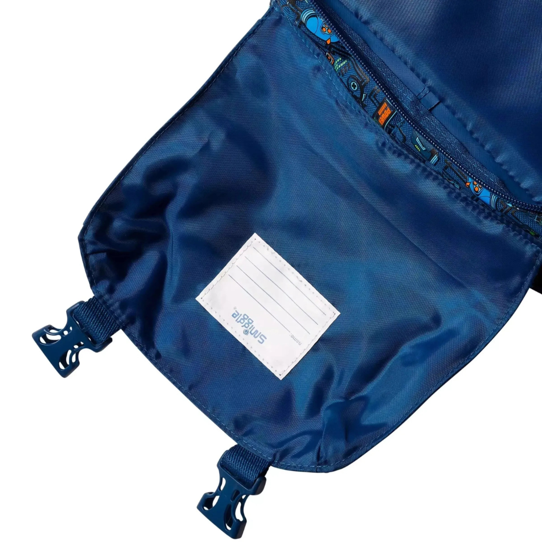 🎮 Smiggle “Game On” Foldover Backpack – Blue | Limitless Collection | 22L