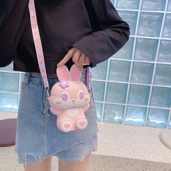 Cute Little Bunny Zipper Sling Bag for Girls - Perfect Gift for Kids