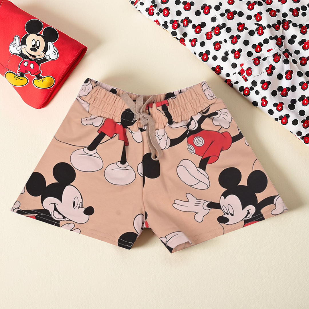 Mickey Mouse Printed T-Shirt & Shorts Set
