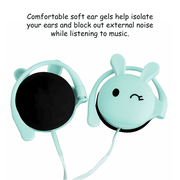 Cartoon Rabbit Earbuds Wired Headphones with Microphone – Cute & Functional for Kids