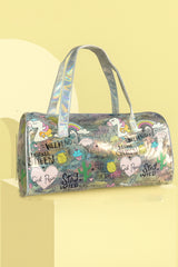 Holographic Unicorn Print Duffel Bag for Girls – Stylish, Lightweight & Trendy Travel Tote | Magical Unicorn Holographic Travel Bag for Girls – Glittery Rainbow Duffel with Cartoon Print