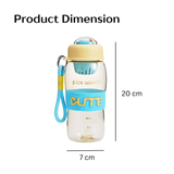 Water Bottle with Straw and Handle - 600ml - Pack of 1