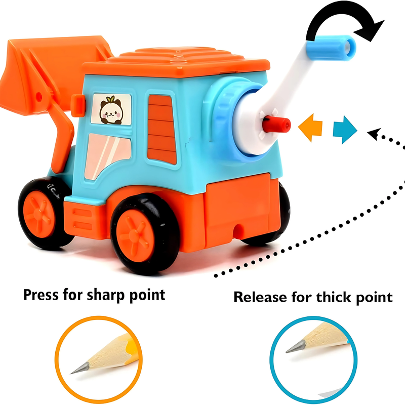 Cute Bulldozer Truck Pencil Sharpener for Kids