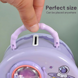 Space Theme Piggy Bank with Unique Locking System for Kids