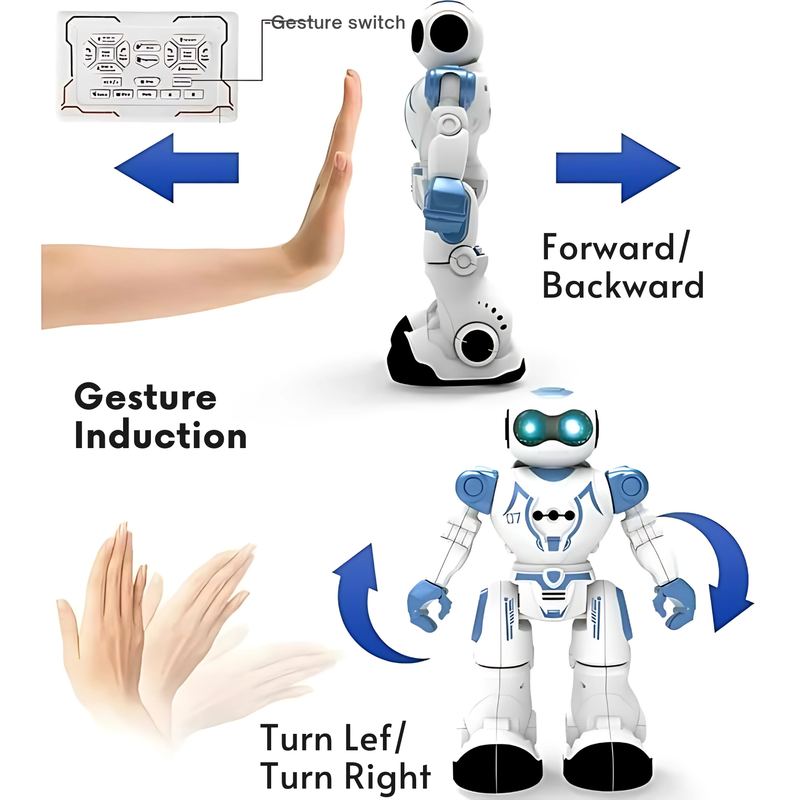 Rechargeable R/C Gesture-Sensing & Programmable Robot – Dancing Robot Toy with Lights & Sound for Kids