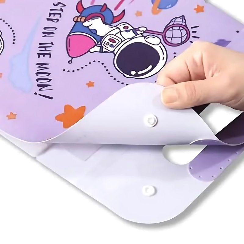 File Folder With Button Lock And Handle - 12 Slots