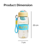 Water Bottle with Straw and Handle - 600ml