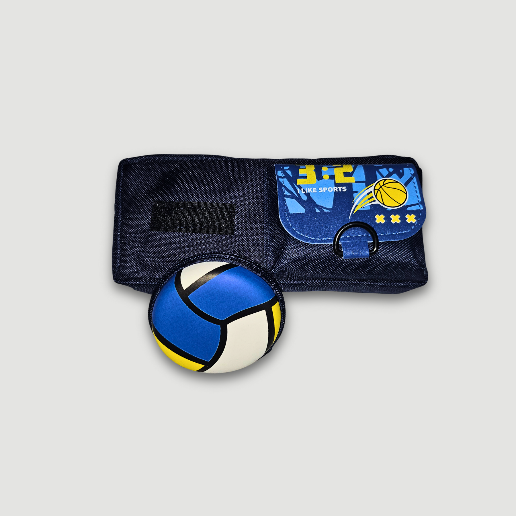 Multi-Sport Design Pencil Case Pouch with Removable Basketball, Football, and Volleyball – Ink Leak-Proof with Zipper Pouch
