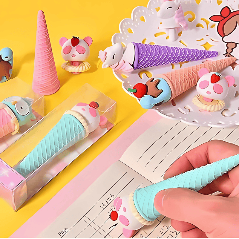 Ice Cream Cone Erasers Set For Kids- 2 Pieces