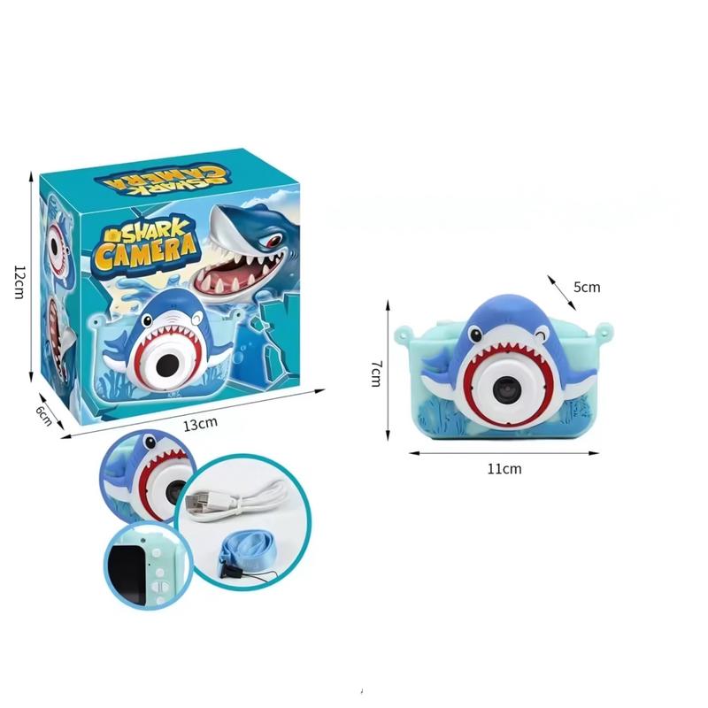 Digital Video Camera for Kids with Protective Silicone Cover (Shark Design)