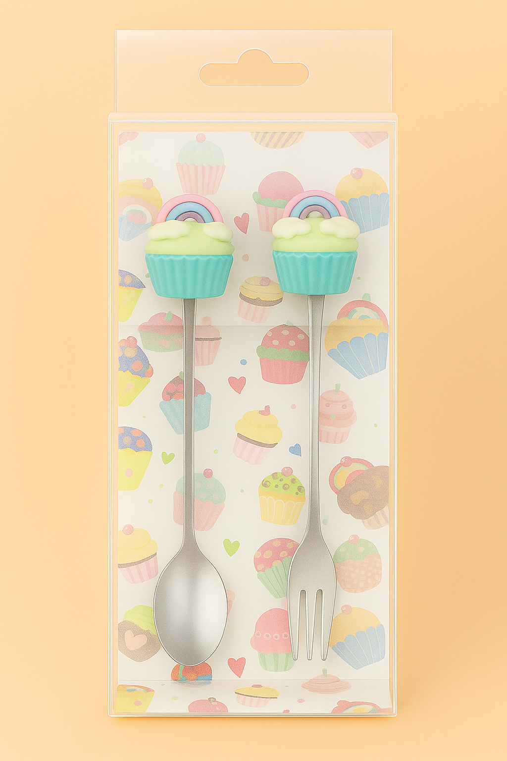 Cute Cupcake Handle Spoons – Set of 2 | Decorative Mini Dessert Spoons for Kids & Gifting