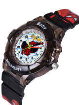 Boys Printed Dial & Straps Analogue Watch Spider Black