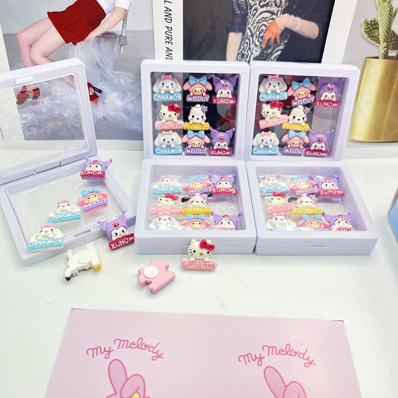 Panda and Kuromi and Capybara Charms | Kuromi & Goth Vibes Hair Accessories Set | Kawaii Bunny & Ice Cream Resin Charms Set