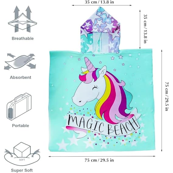 Kids' Hooded Bath & Beach Towel – Soft & Absorbent | Multi-Character