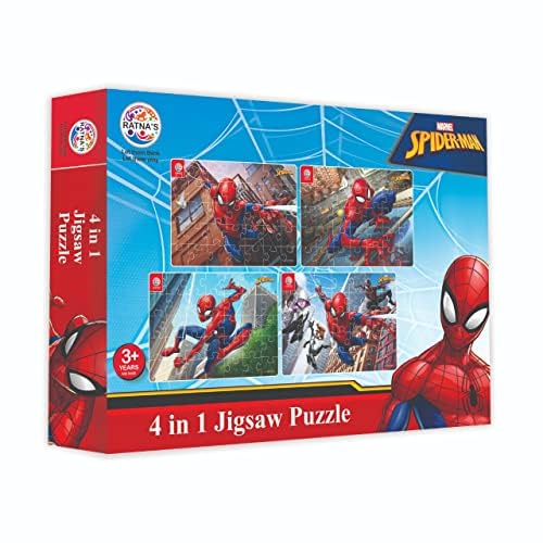 4-in-1 Marvel Spiderman Jigsaw Puzzle for All Ages (4 x 35 Pieces)