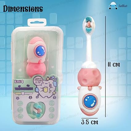 Pack of 2 – Rocket Theme Kids Toothbrush Set | Fun Space Design | Soft Bristles & Easy Grip