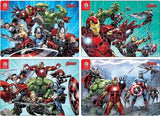 4-in-1 Marvel Avengers Solo Characters Jigsaw Puzzle (Hulk, Iron Man, Thor, Captain America) - 140 Pieces for Kids