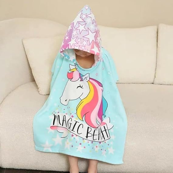 Kids' Hooded Bath & Beach Towel – Soft & Absorbent | Multi-Character