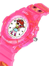 Girls Printed Dial & Straps Analogue Watch Barbie DarkPink