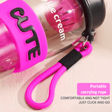 Water Bottle with Straw and Handle - 600ml - Pack of 1