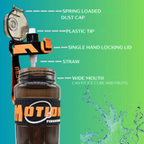 800ml Water Bottle with Straw, Push Lock Lid & Adjustable Strap