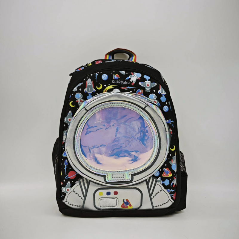 3D Design Backpack with Front Pocket for Kids-Wings Unicorn, Bus, Astronaut, Planet