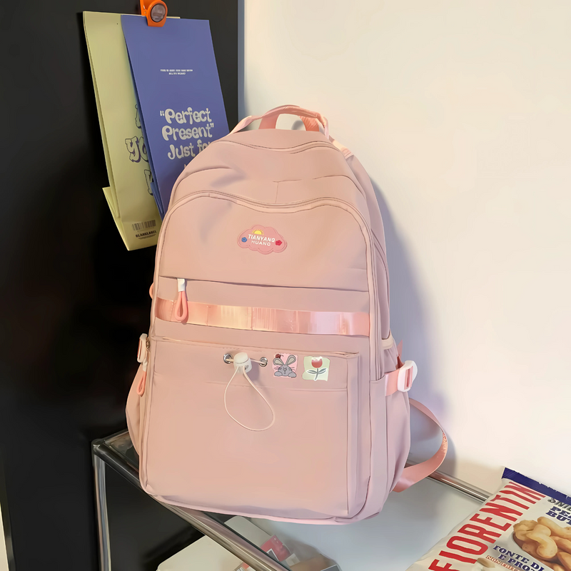 Cute Multicolour School Backpack for Girls