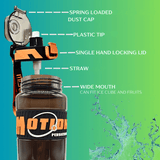 800ml Water Bottle with Straw, Push Lock Lid & Adjustable Strap - Pack of 1