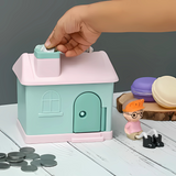 Cute 3D House Shaped Piggy Bank for Kids – with Lock & key