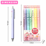 Retractable Colourful Pens for Kids, 0.7mm Stationery Gel Pen Set for Girls & Boys - Pack of 6