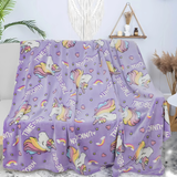 Glow in the Dark Unicorn Blanket for Kids – Super Soft & Cozy All-Season Flannel Plush Throw Blanket (6x6 Feet, Purple Unicorn Design) blanket_385