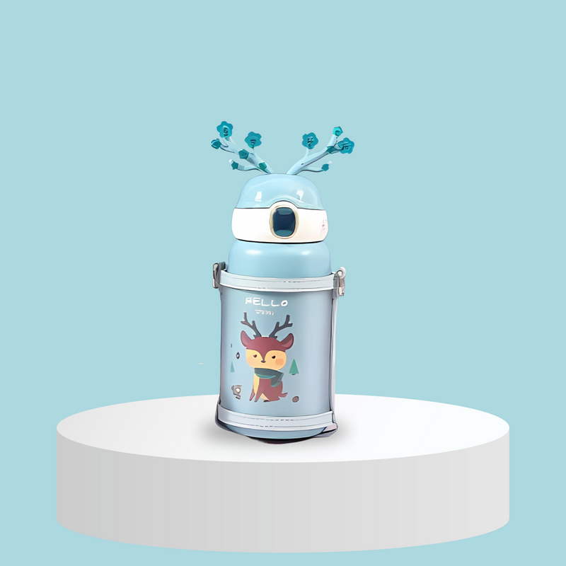 Stylish and Elegant Water Bottle with Vacuum Insulation - Reindeer Shaped (550ml)