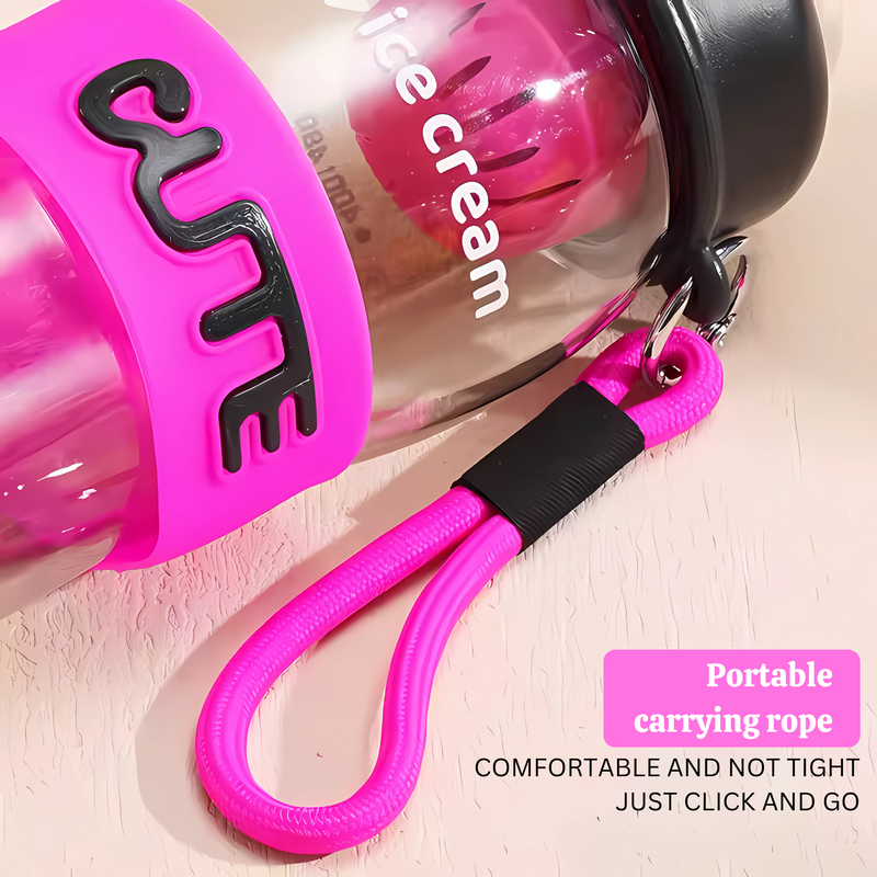 Water Bottle with Straw and Handle - 600ml